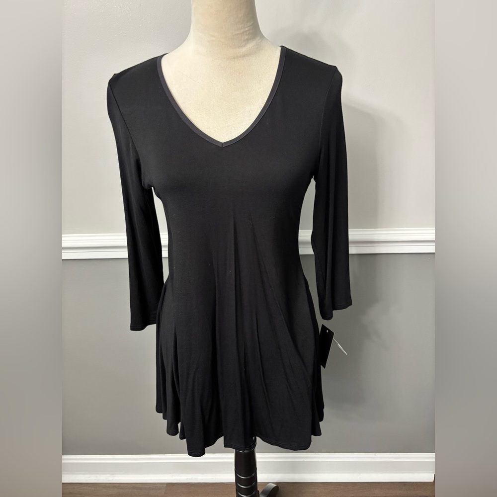 24Seven Black V-Neck Dress
